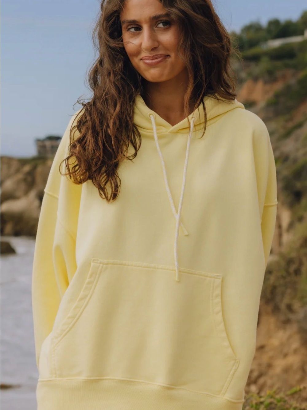 Daily Drills Oversized Paracord Hoodie Lemonade with Monochrome Patch